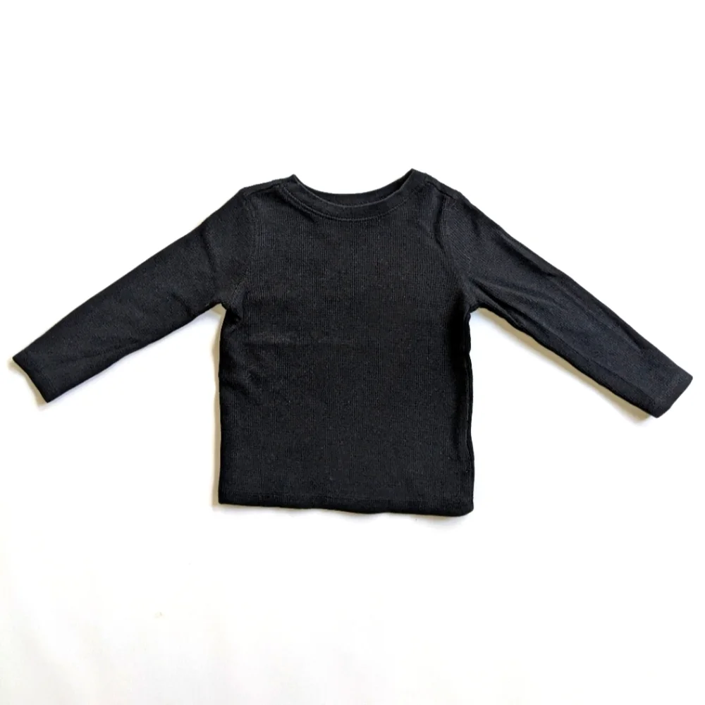 Old Navy 2T Black Crew Neck Long Sleeve Thermal T-shirt